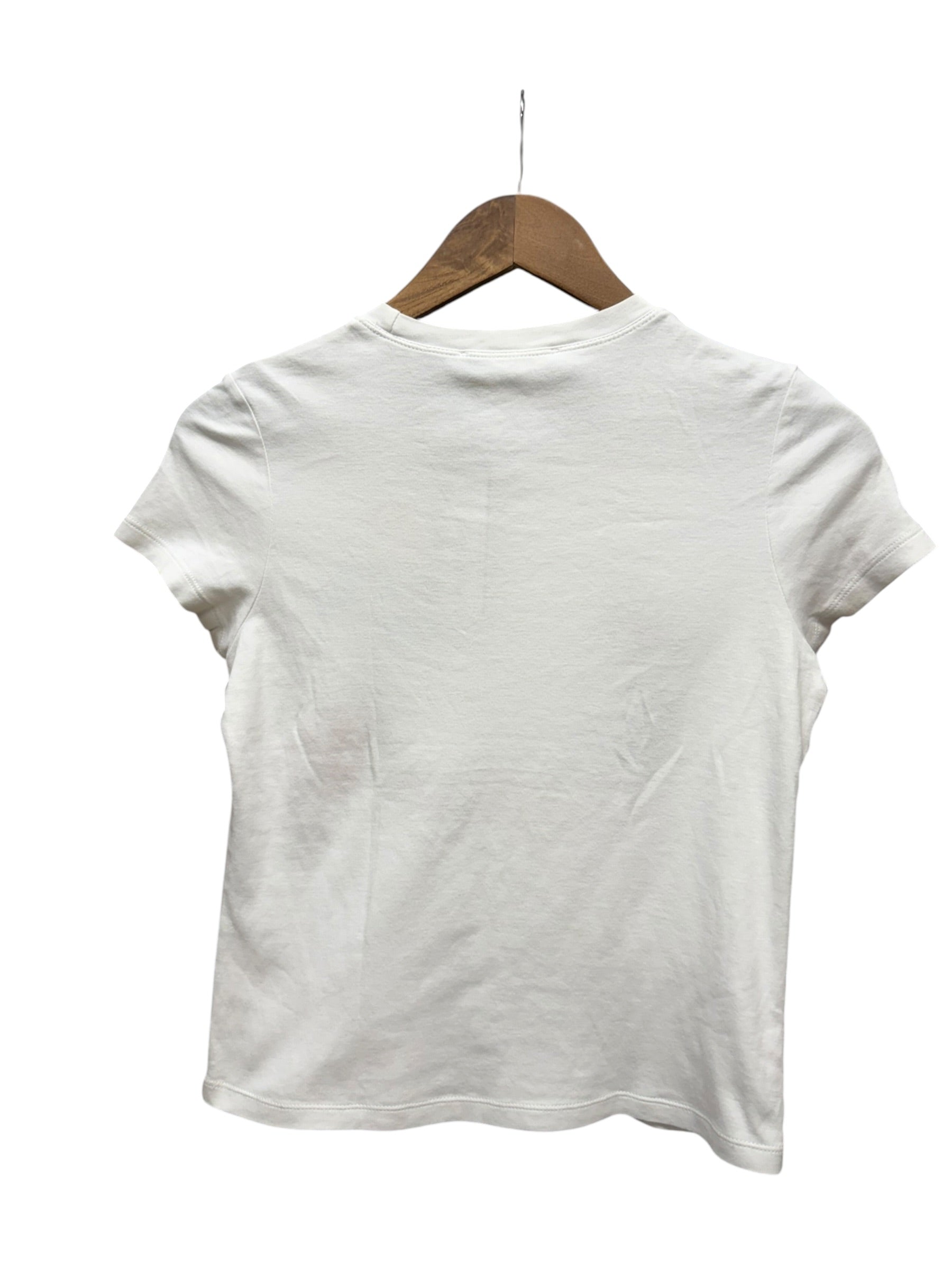 Christian Dior White Floral Embroidered Trotter Logo Short Sleeve T-Shirt