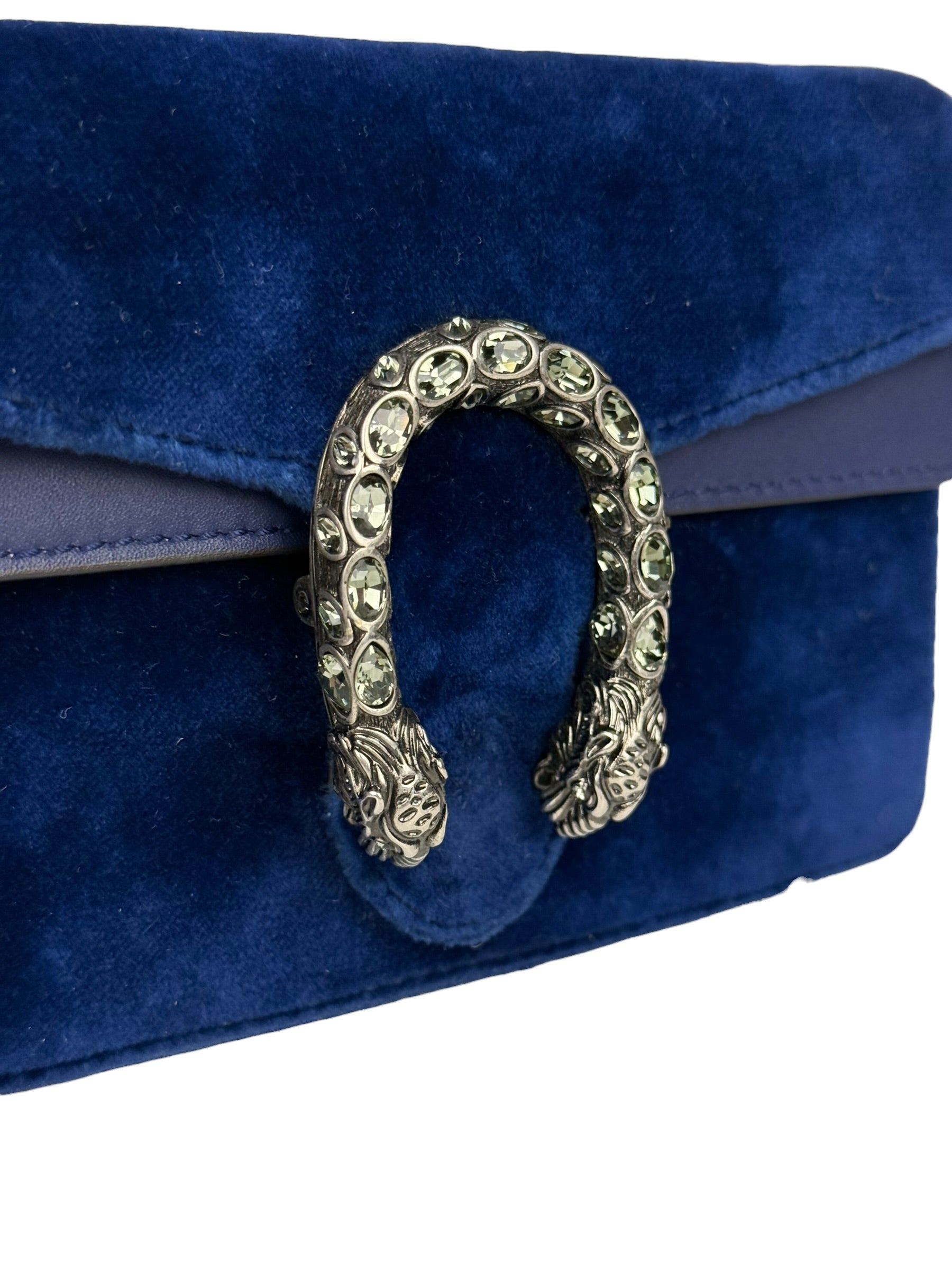 Gucci Blue Velvet Mini Dionysus Chain Bag