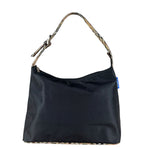 Burberry Nylon Check-Trimmed Shoulder Bag