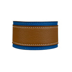 Hermes Blue/Brown Leather Turnlock Bracelet