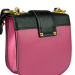 Prada Pink/Black Saffiano Leather Trim Small Cahier Crossbody Bag