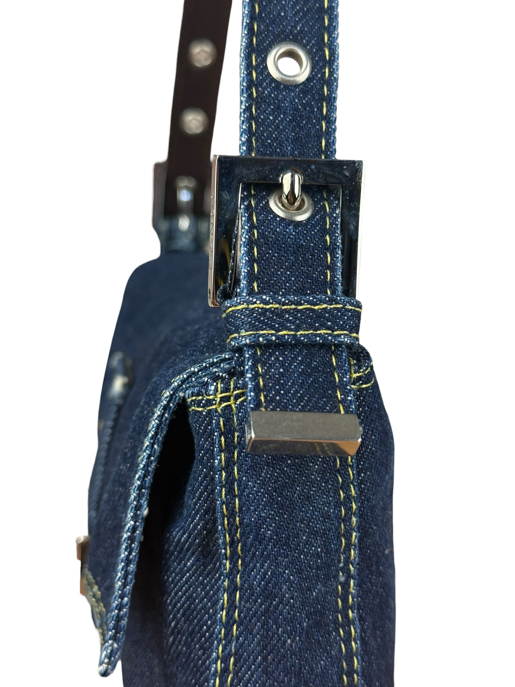 Fendi Vintage Dark Denim Baguette