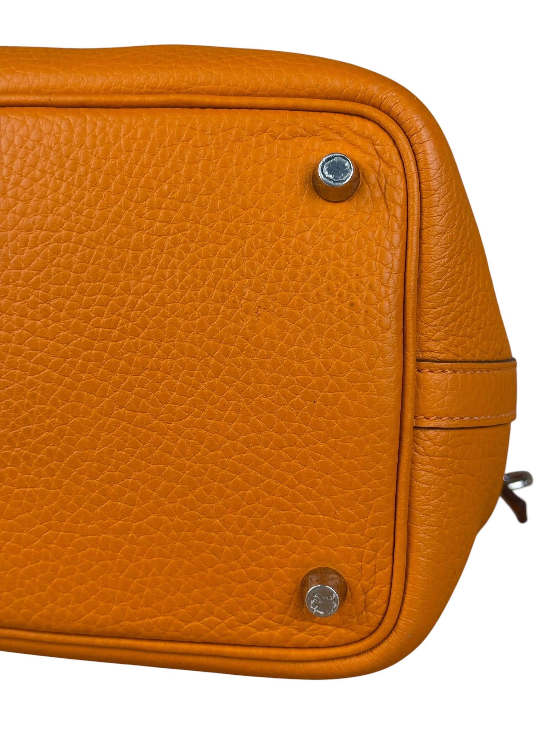 Hermes Orange Clemence Leather Picotin Lock 18 Handbag 2024