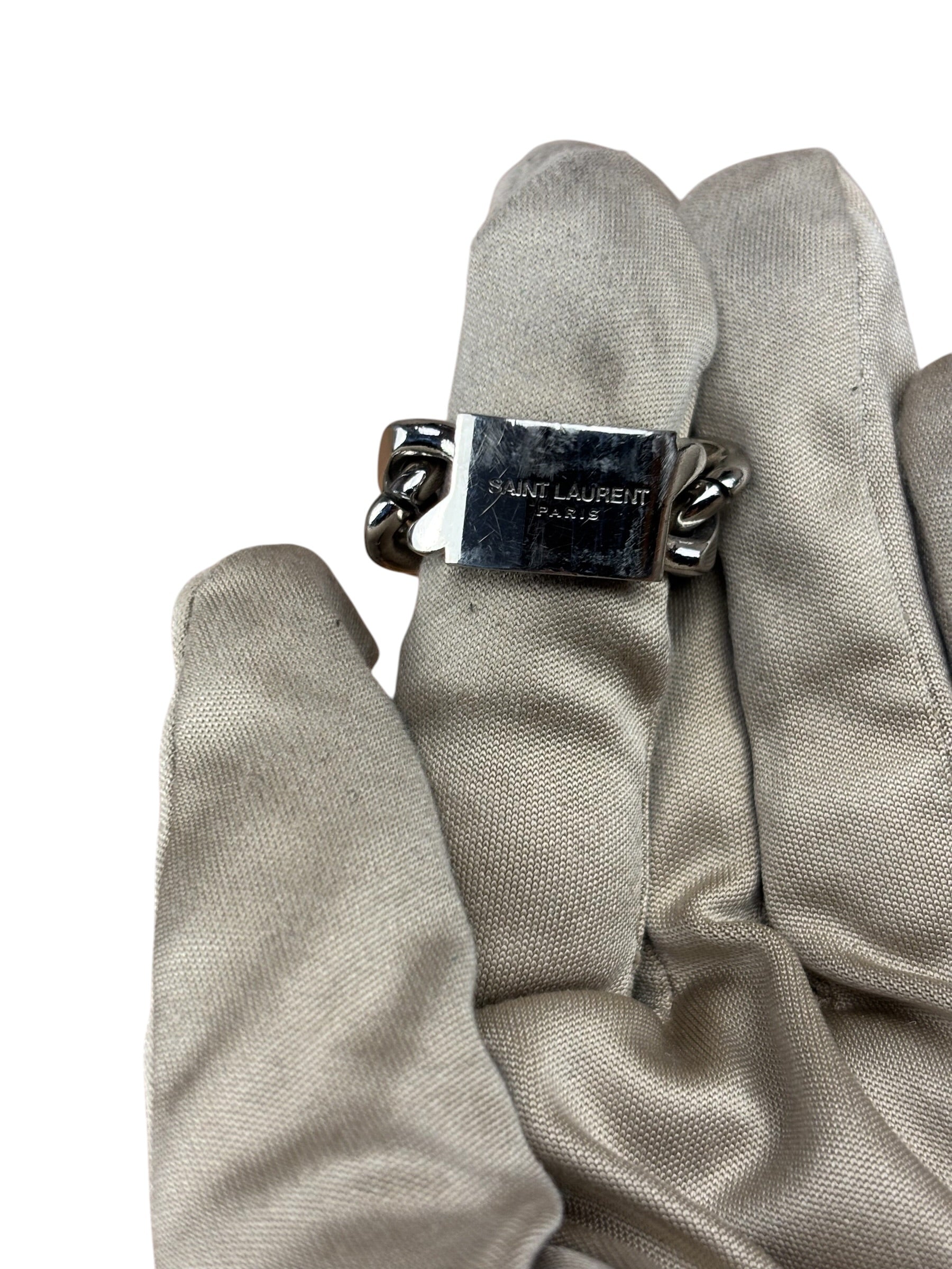 Yves Saint Laurent ID Plaque Chain Link Ring