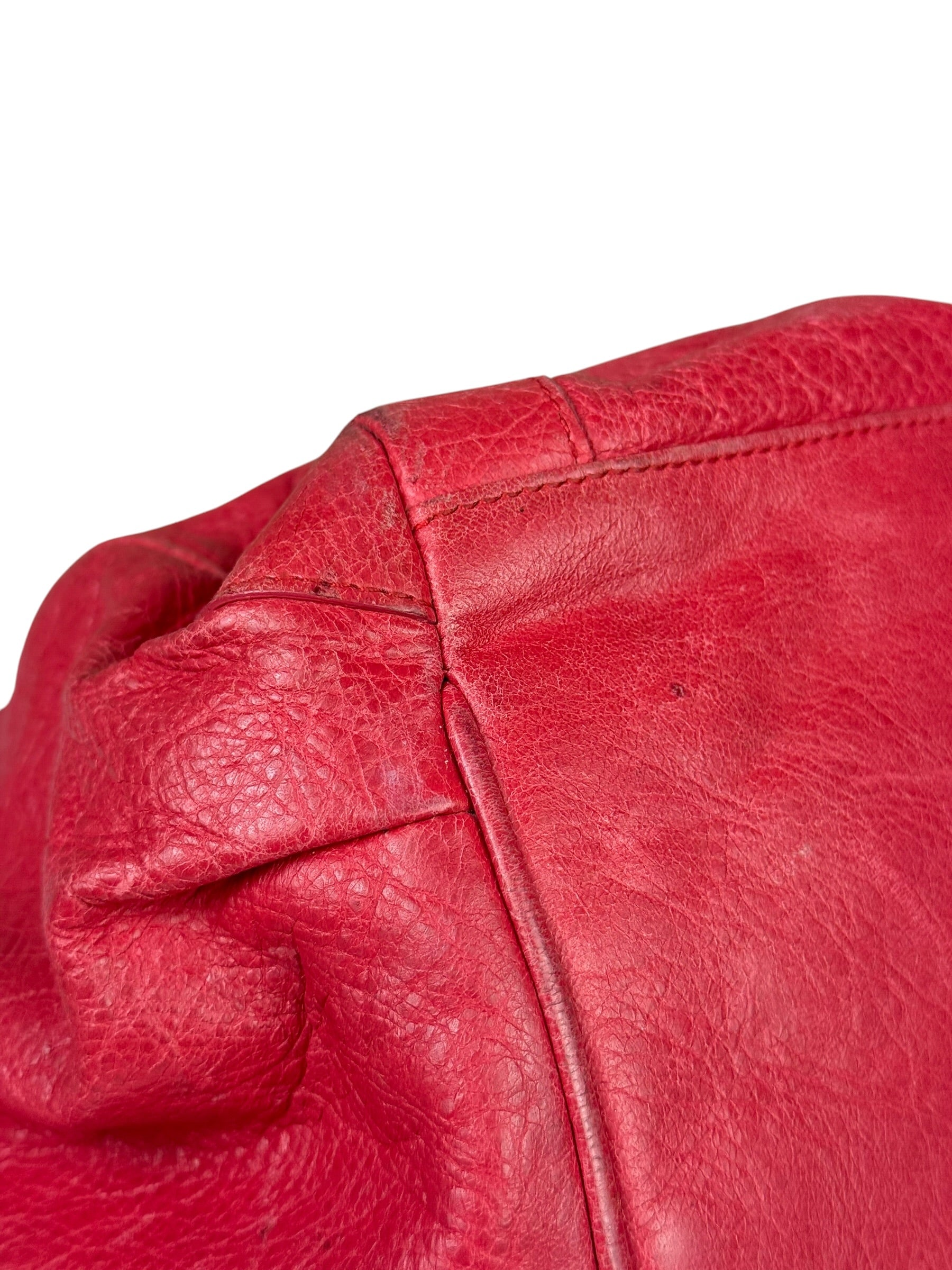 Balenciaga Red Leather Le City Tote