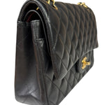 Chanel Black Quilted Leather Classic Medium Double Flap Bag 2014