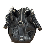 Chloé Vintage Black Leather Python Silverado Shoulder Bag