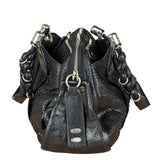 Chloé Vintage Black Leather Python Silverado Shoulder Bag