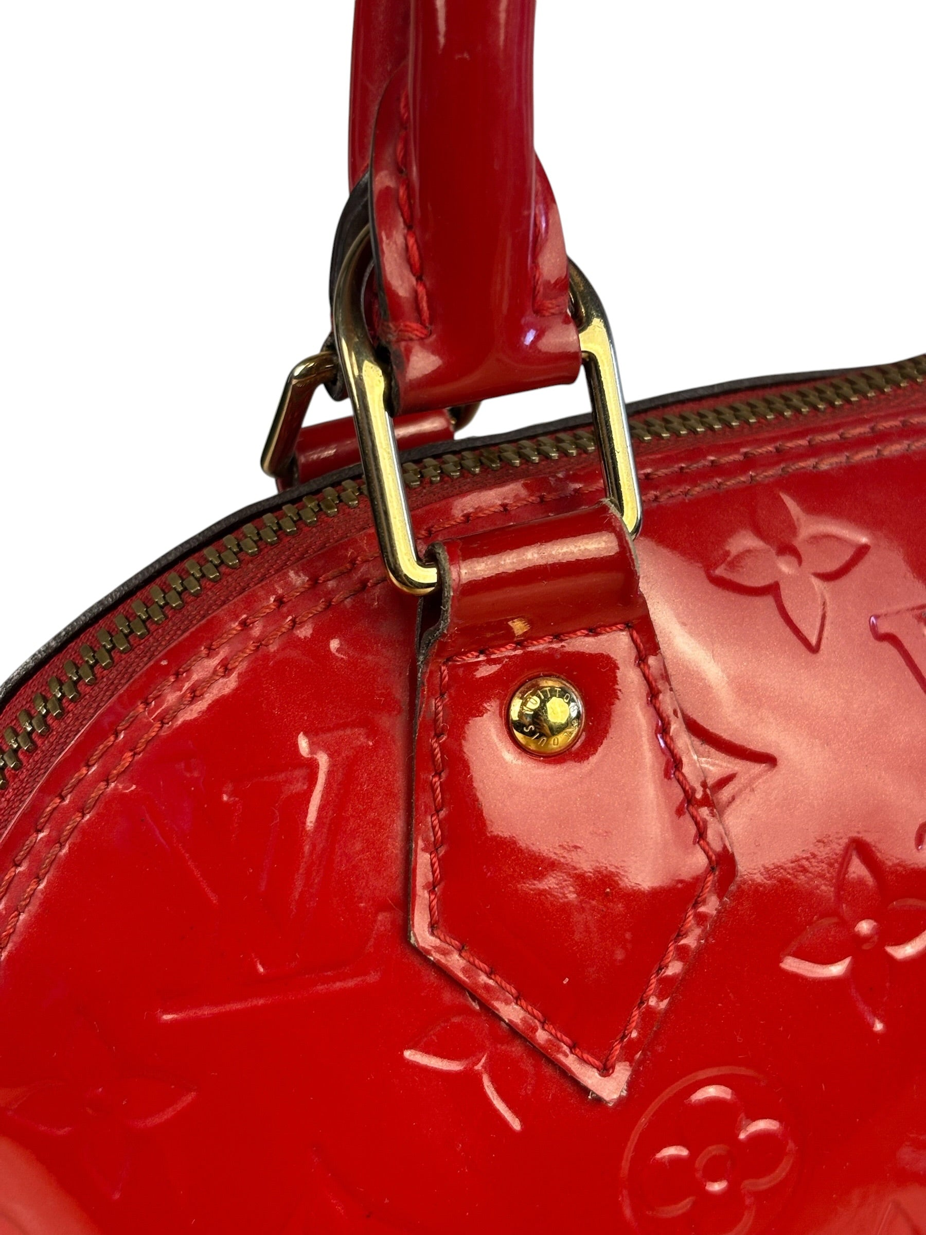 Louis Vuitton Red Vernis Alma BB Handbag