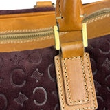 Celine Vintage Suede Macadam Leather Bowler Bag