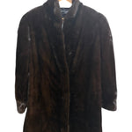 Vintage Saga Ranched Mink Dark Brown Fur Coat