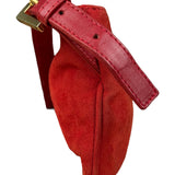 Fendi Red Suede Baguette Crossbody Bag