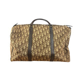 Christian Dior Brown Leather Trim Trotter Boston Bag