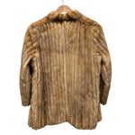 Vintage San Marco x Saga Mink Brown Vertical Strips Fur Coat