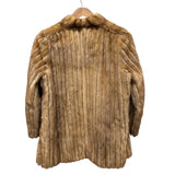 Vintage San Marco x Saga Mink Brown Vertical Strips Fur Coat