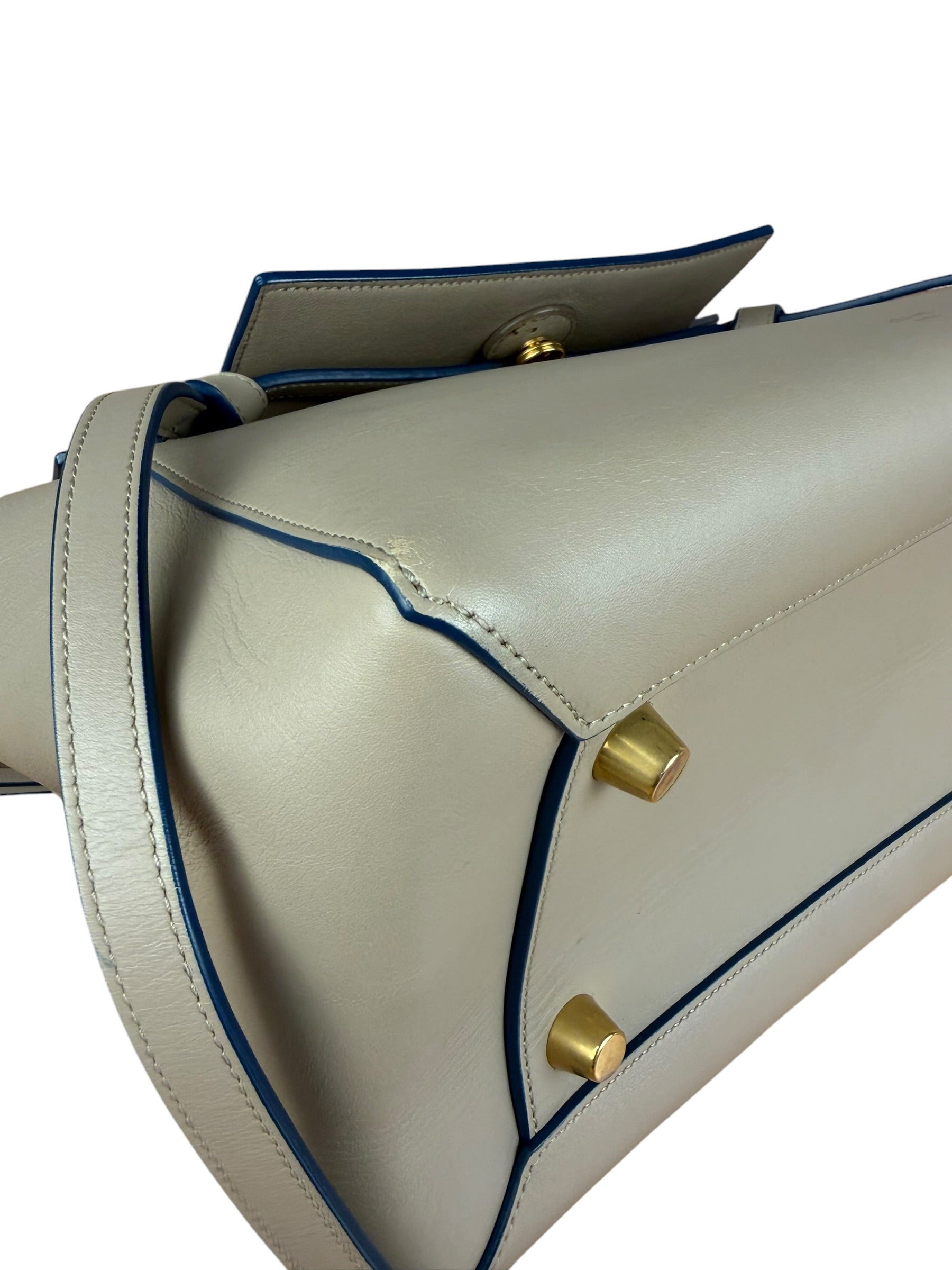 Celine Beige Leather Belt Two Way Bag
