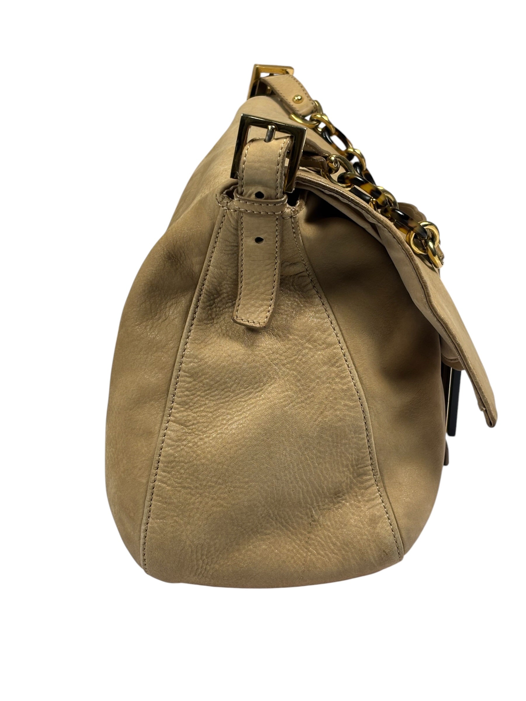 Fendi Beige Leather Mamma Baguette