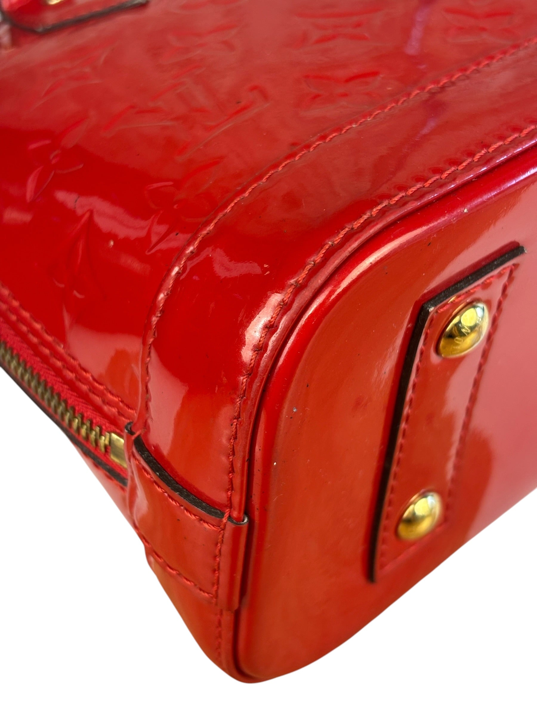 Louis Vuitton Red Vernis Alma BB Handbag