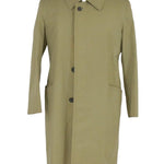 Burberry Vintage Khaki Plaid Lined Mid-Length Coat