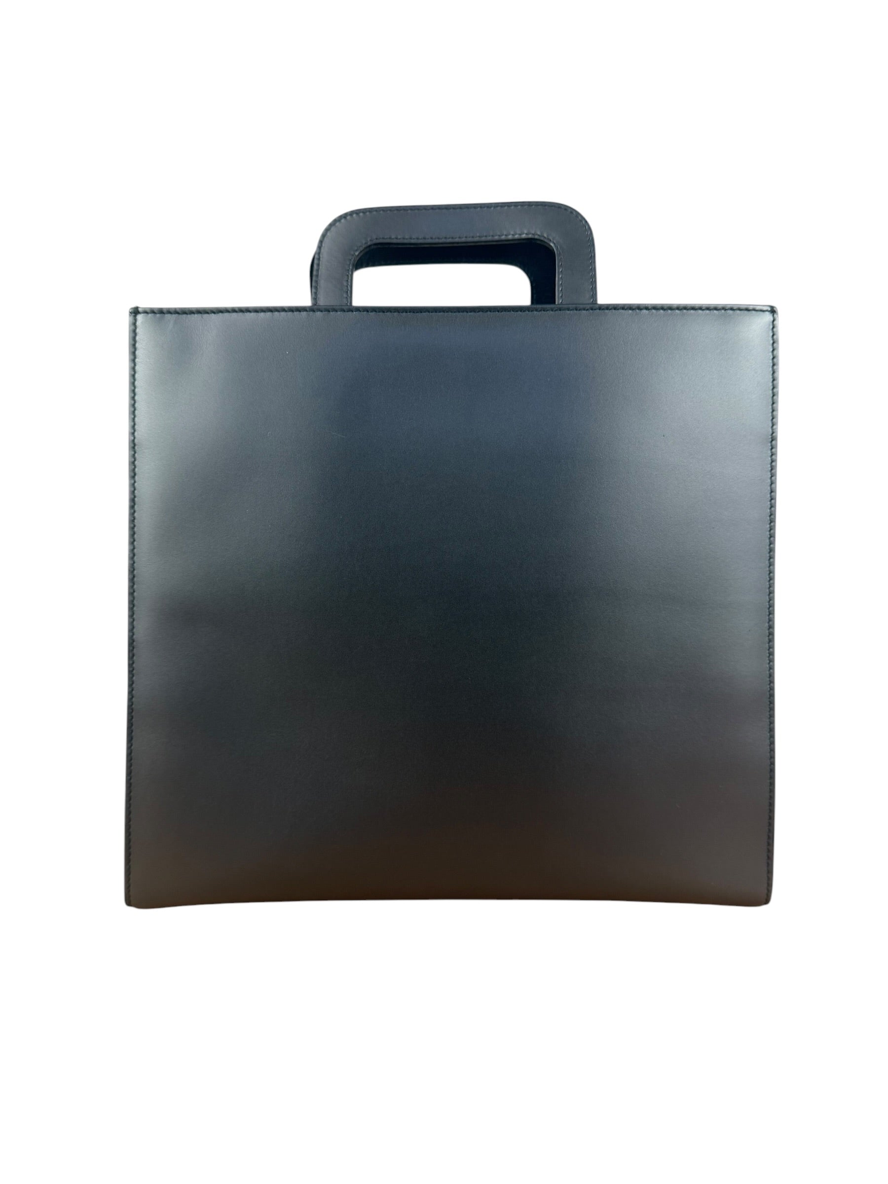 Gucci Grey Leather Retractable Top Handle Square 2-Way Satchel Bag