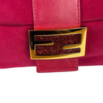 Fendi Pink Suede/Leather Trim Baguette