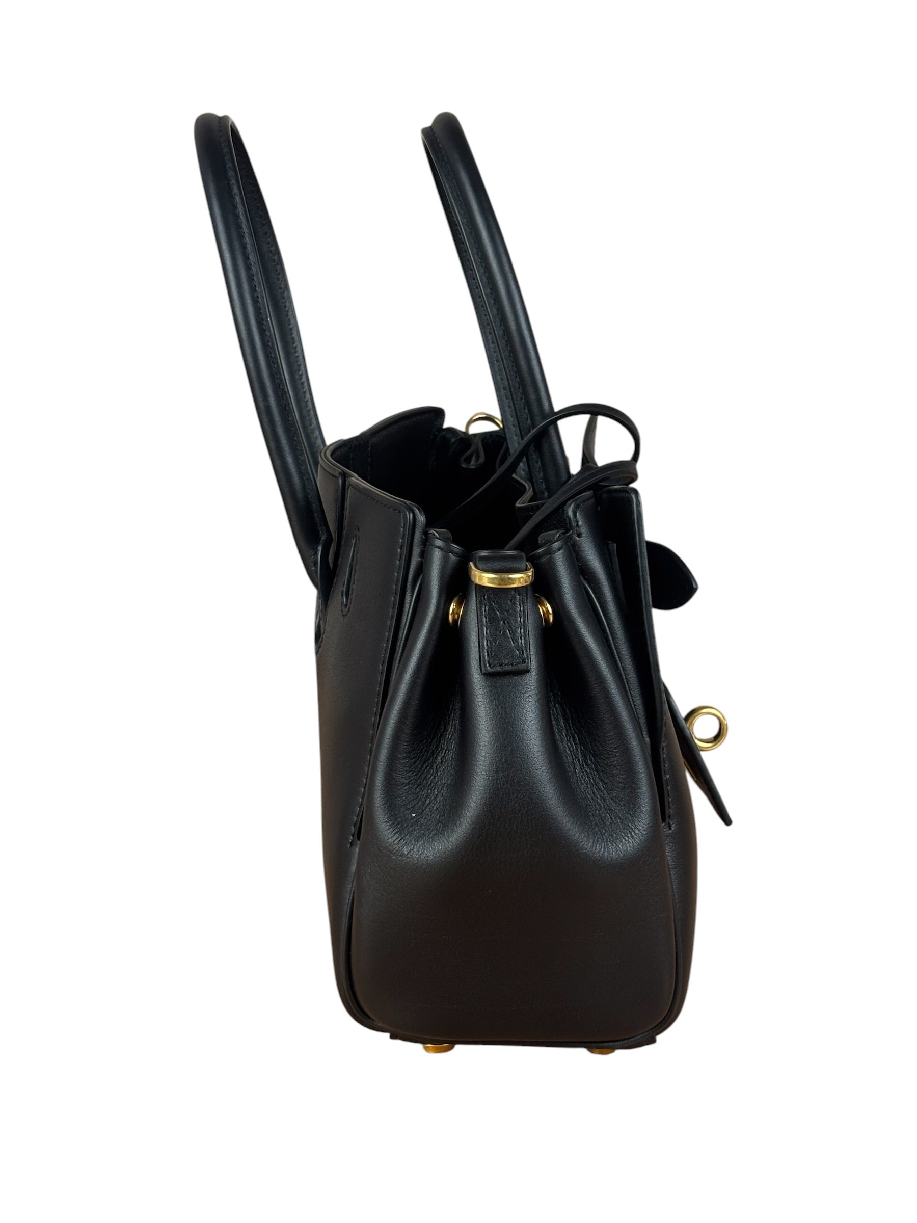 Balenciaga Black Leather Mini Bel Air Carry All Two-Way Bag