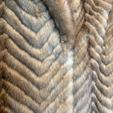 Rotiny Vintage Brown Chevron Mink Fur Coat