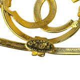 Chanel Vintage Gold-Plated Square CC Logo Brooch