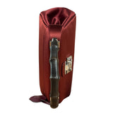 Gucci Burgundy Satin Bamboo Top Handle Bag