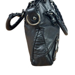 Balenciaga Black Leather Moto City Two-Way Bag