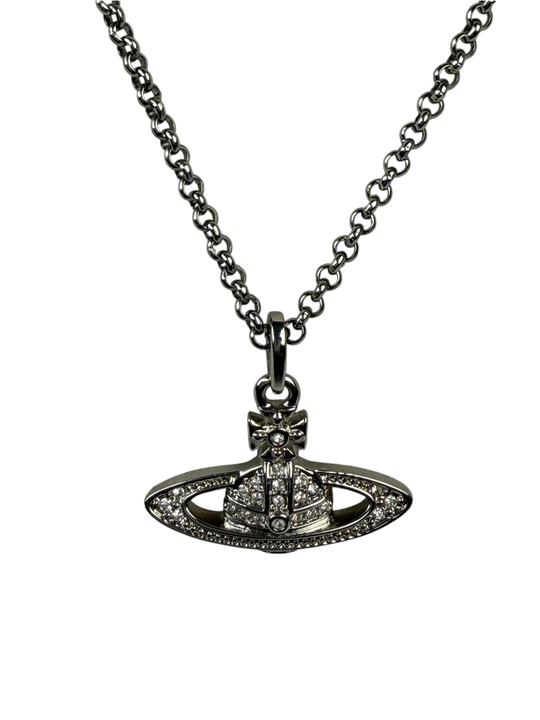Vivienne Westwood Silver Toned Bas Relief Pendant Necklace