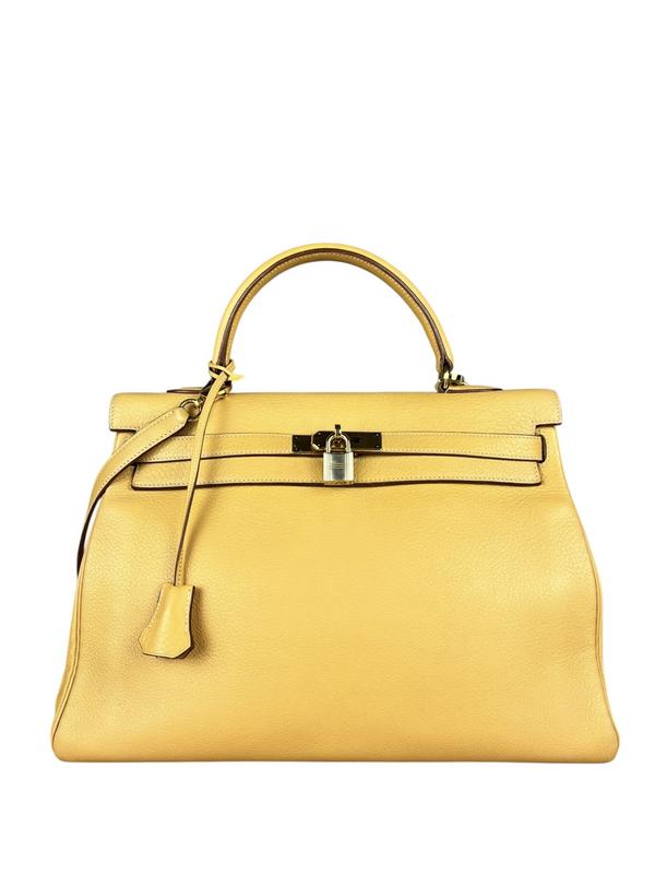 Hermes Kelly 35 Ambre Togo Gold 1997 Handbag
