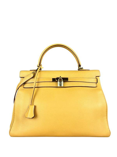 Hermes Kelly 35 Ambre Togo Gold 1997 Handbag