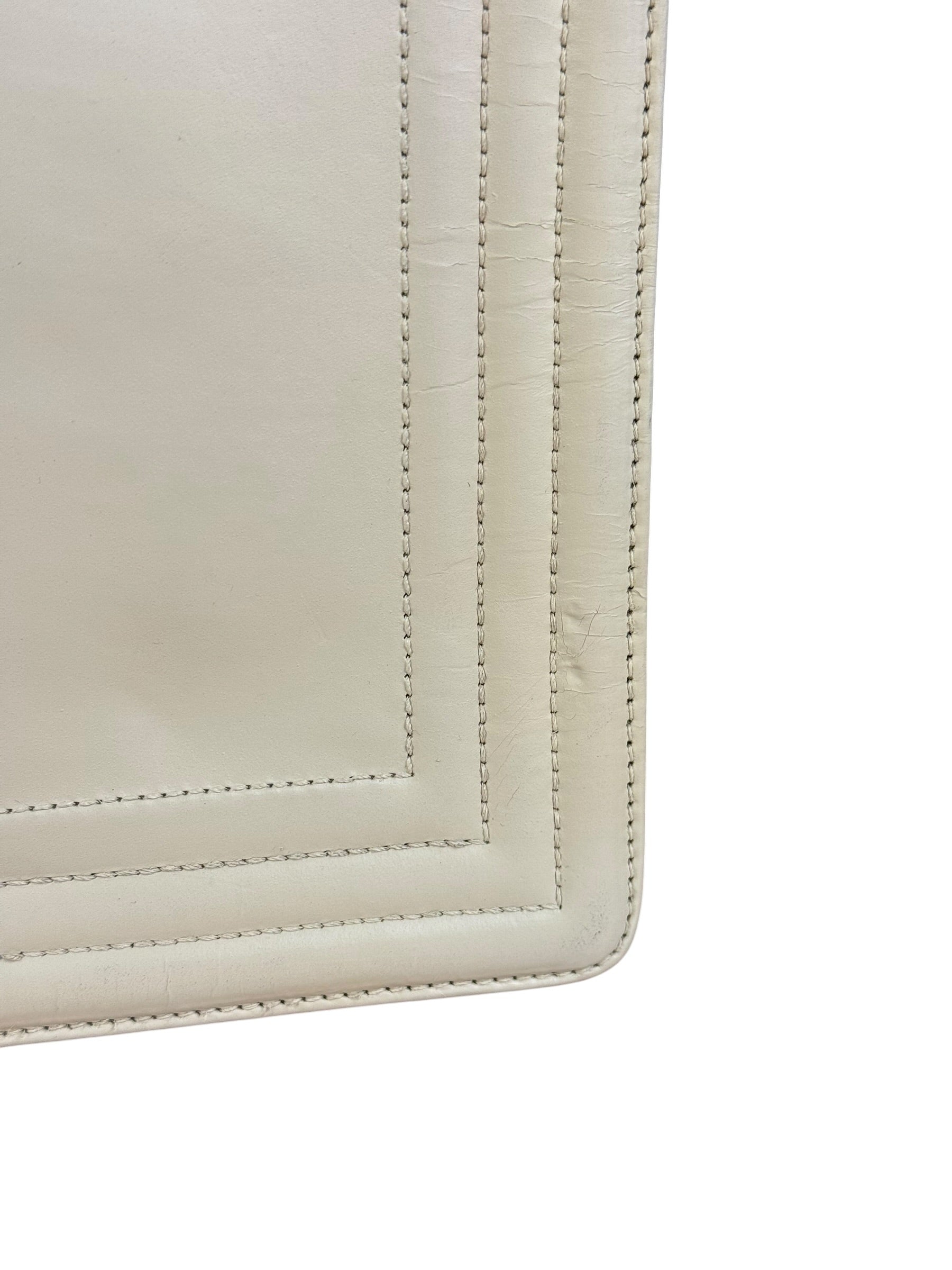 Chanel Ivory Leather Large Jetsetter Boy 2Way Handbag 2011
