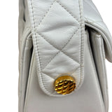 Chanel Vintage White Quilted Leather Flap Bag 1991