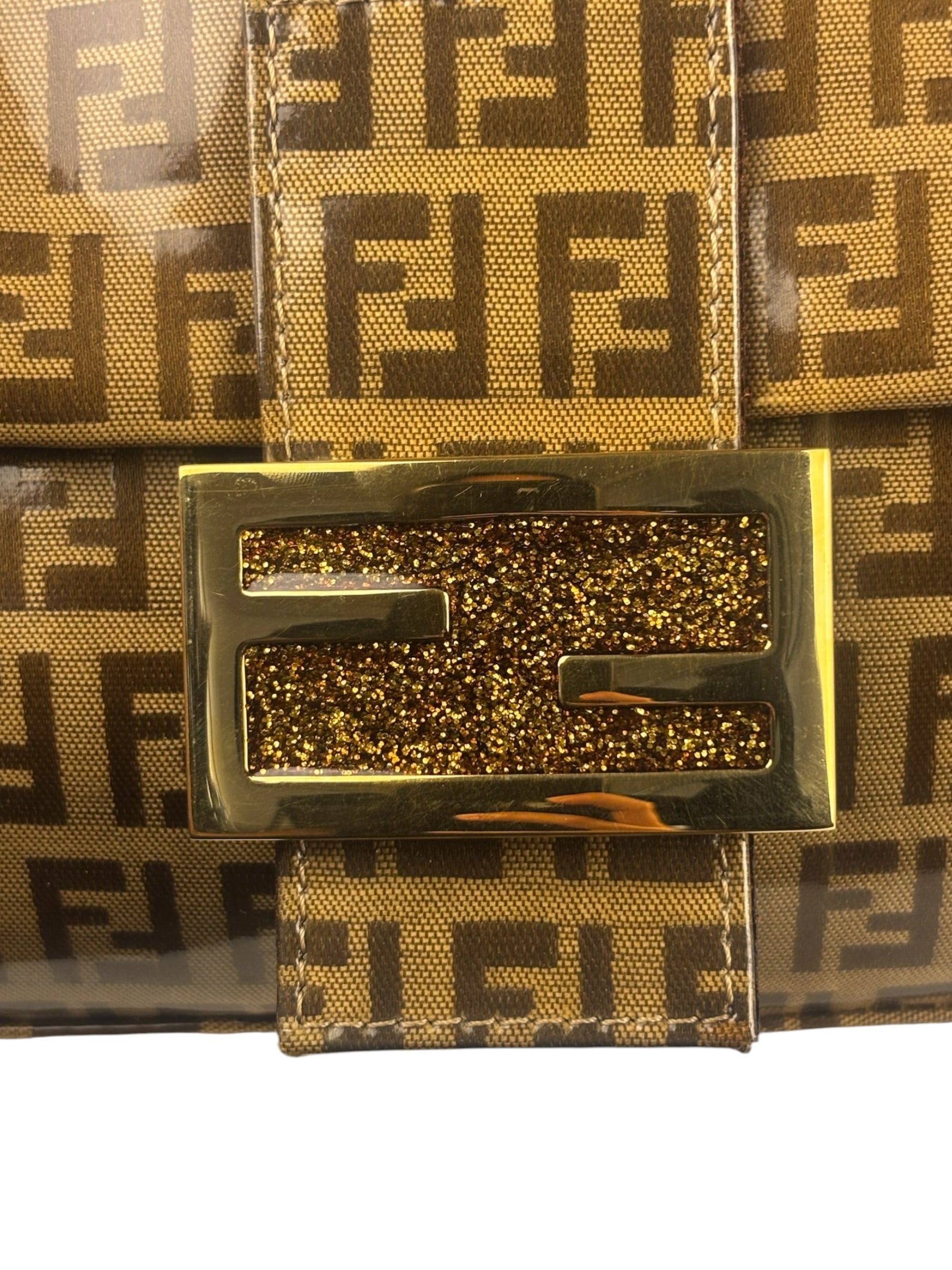 Fendi FF PVC Coated Sequin Buckle Baguette