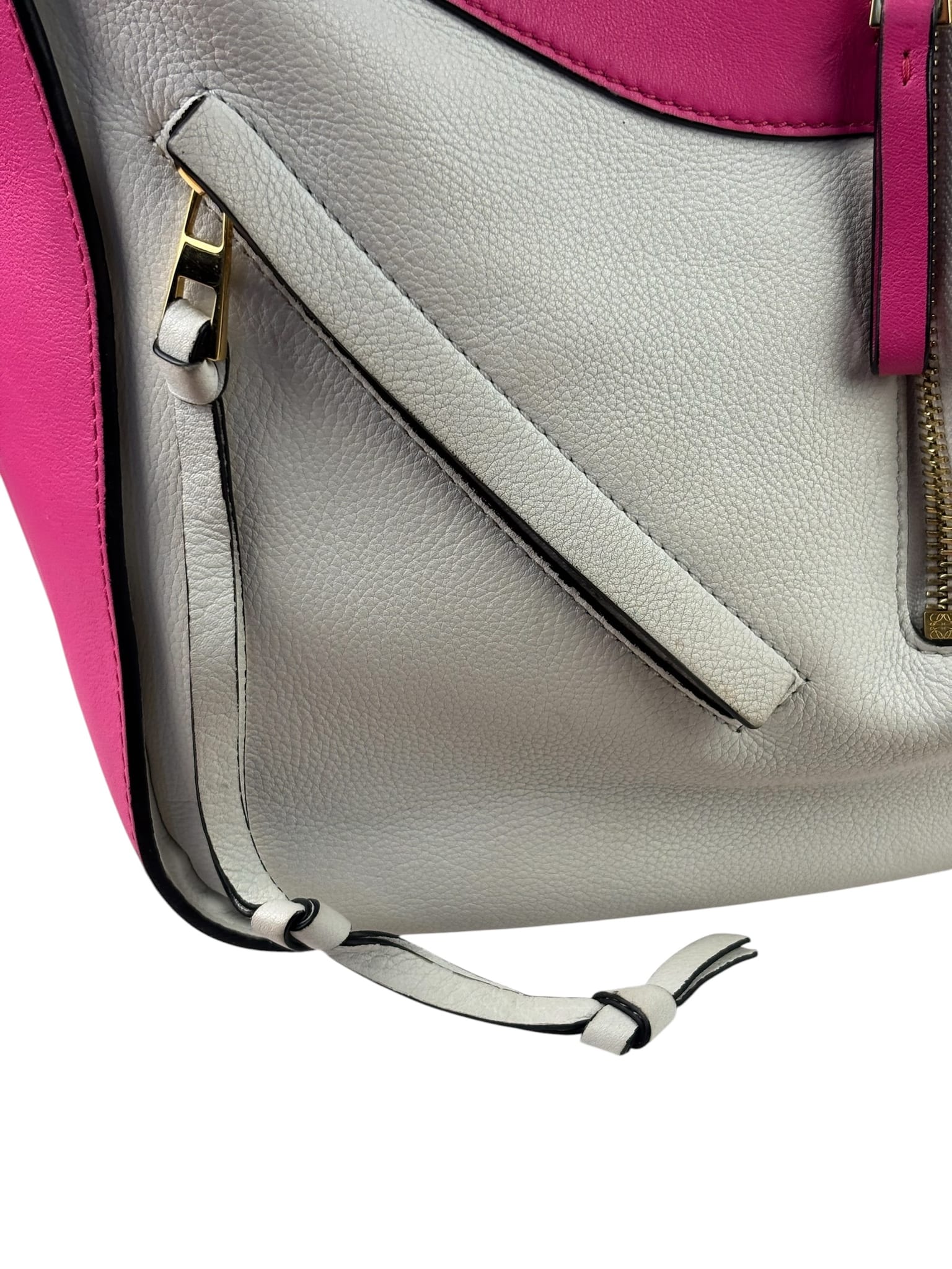 Loewe Pink/White Leather M Hammock Bag