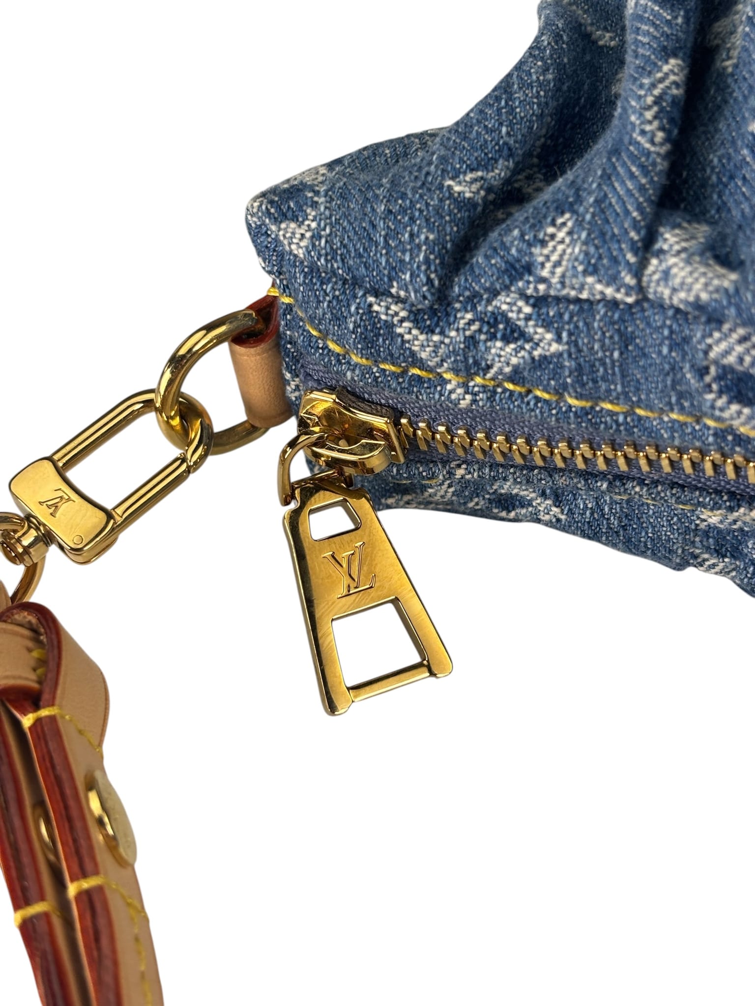 Louis Vuitton Blue Denim/Leather Trim Pochette