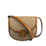 Celine Vintage Beige Leather Trim Macadam Mini Crossbody