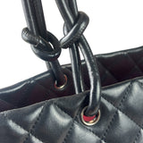Chanel Black Quilted Leather CC Cambon Ligne Tote 2000s
