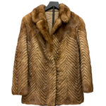 Vintage Light Brown Chevron Mink Fur Coat