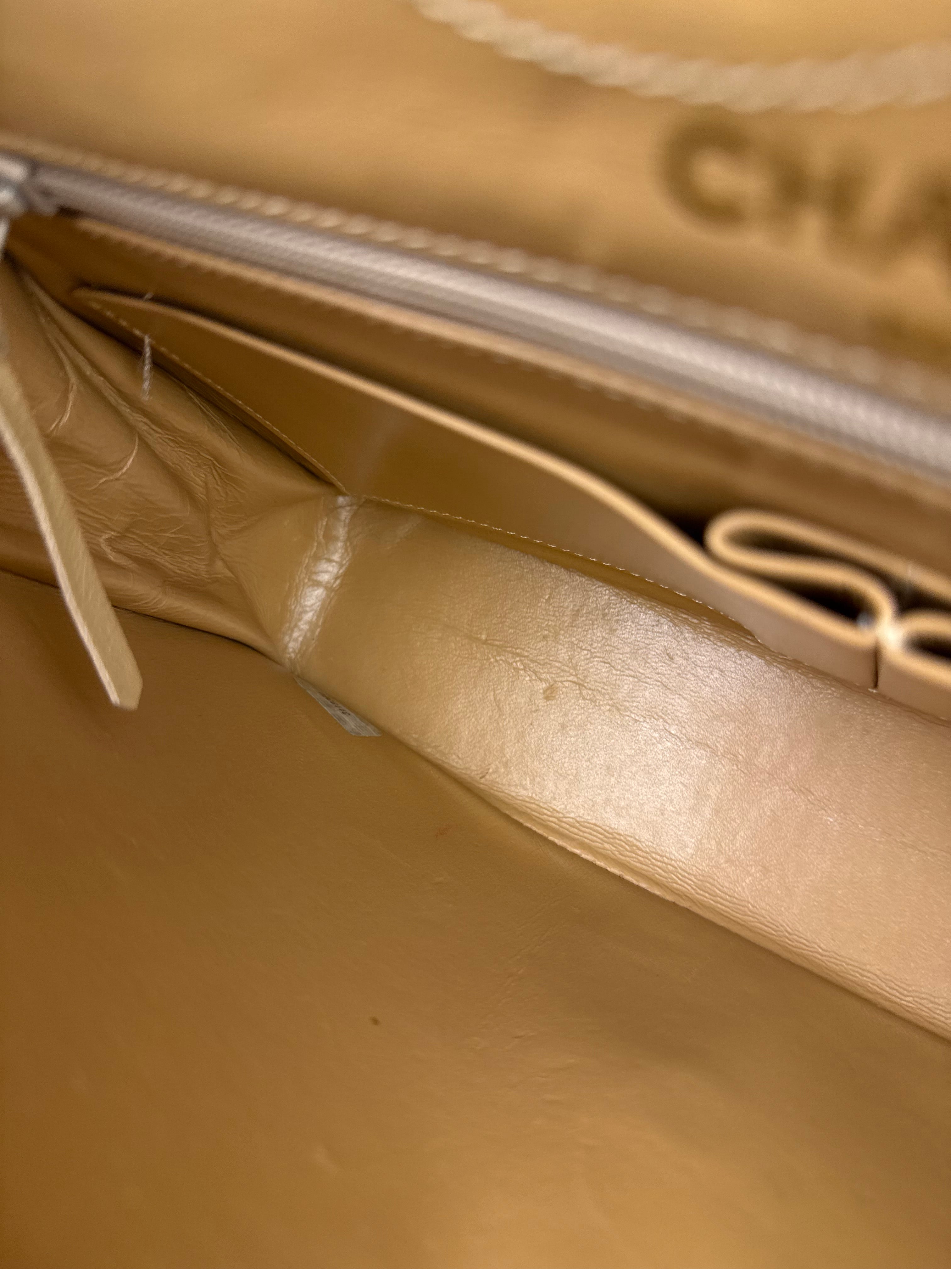 Chanel Beige Quilted Leather Two-Toned Double Flap Bag '94-'96