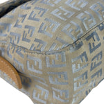 Fendi Leather Light Blue Trim Zucca Baguette
