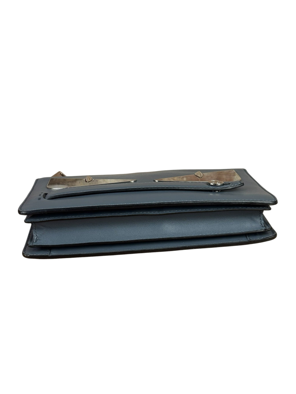 Fendi Grey Leather Monster Eyes Clutch