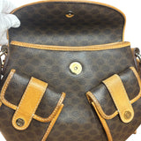 Celine Vintage Leather Macadam Double Pocket Shoulder Bag