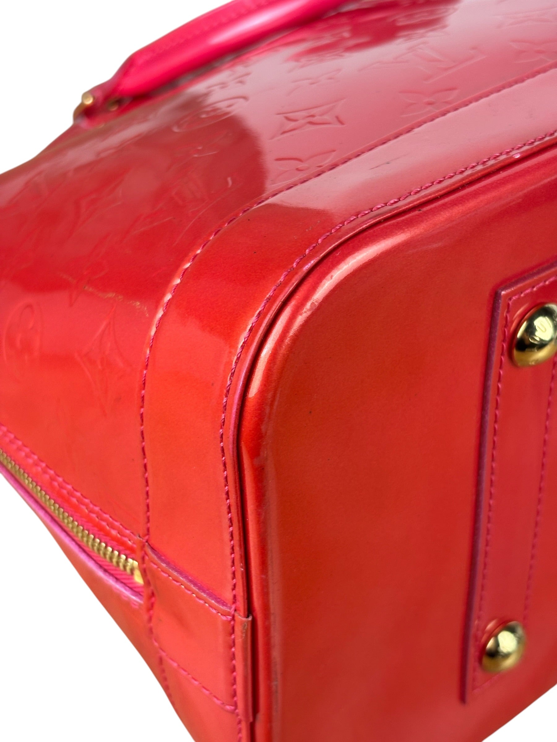 Louis Vuitton Apple Red Vernis Alma Handbag GM