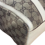 Gucci Bicolor Leather Trim Canvas GG Monogram Shoulder Bag