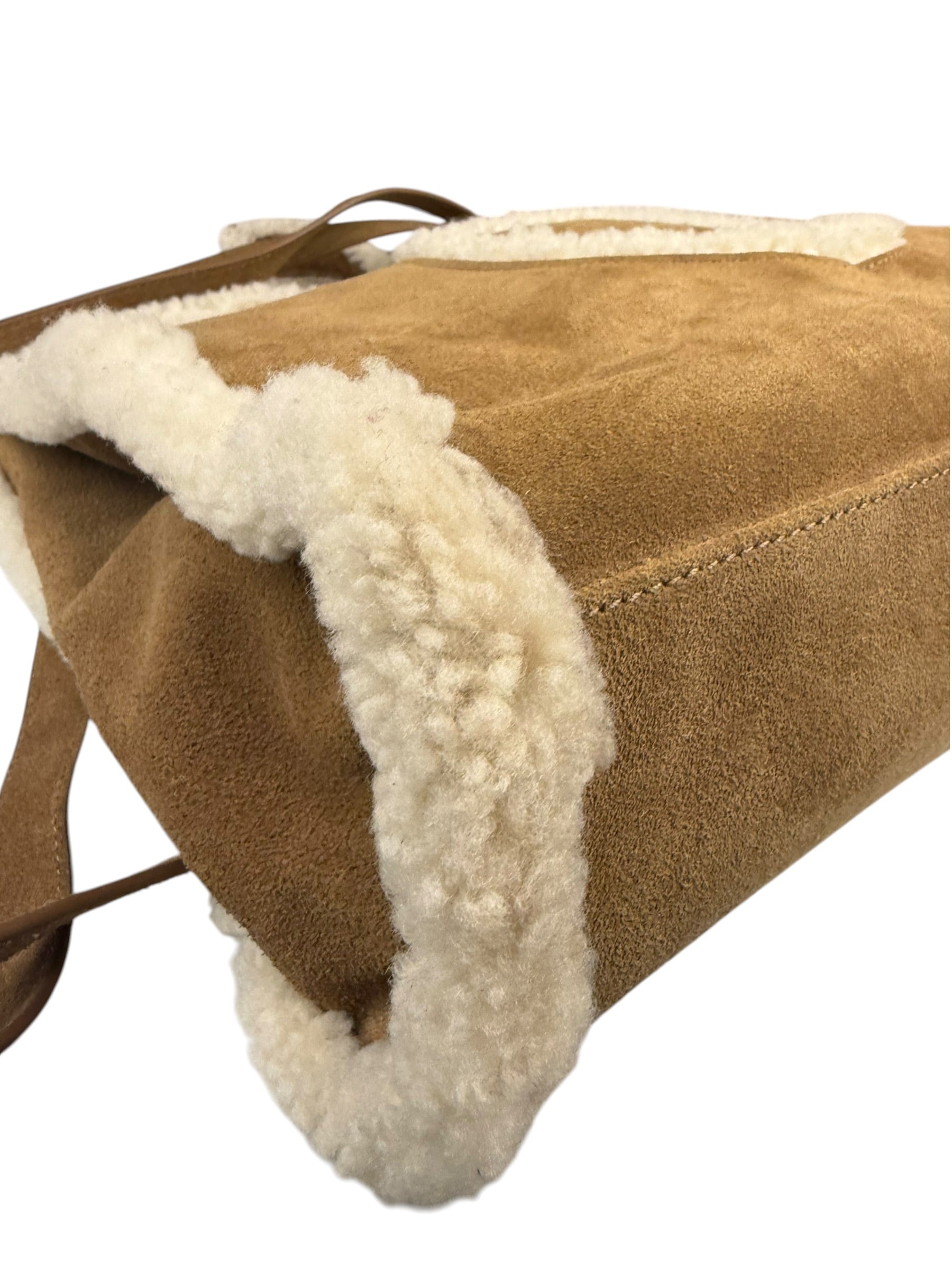 UGG x Telfar Brown Suede Medium Chestnut Shopper Tote