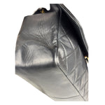 Chanel Vintage Black Leather Double Flap Shoulder Bag 1999