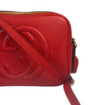Gucci Red Calfskin Leather Soho Disco Crossbody Bag